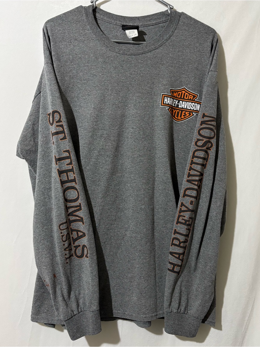 Harley-Davidson Charcoal Gray Long-Sleeve Logo ST Thomas XL men’s